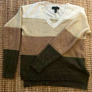 Striped v-neck sweater